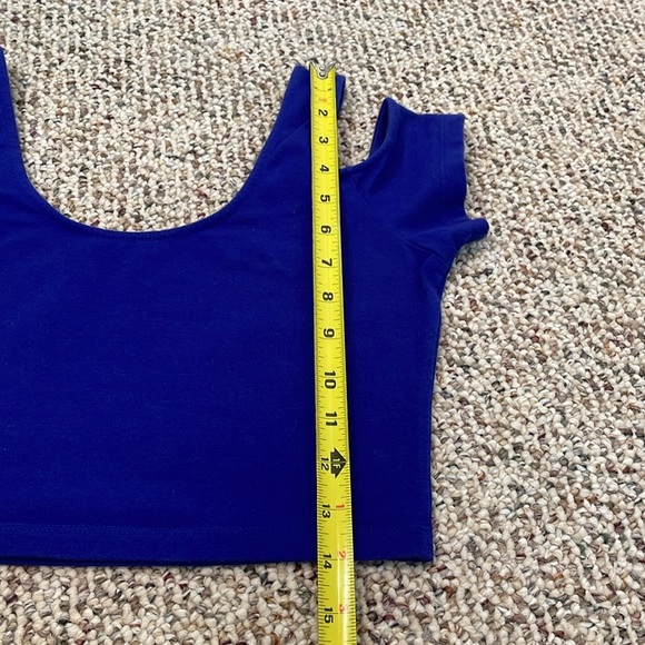 Arden B Stretchy Royal Blue Women's Cold Shoulder Top - Picture 5 of 7